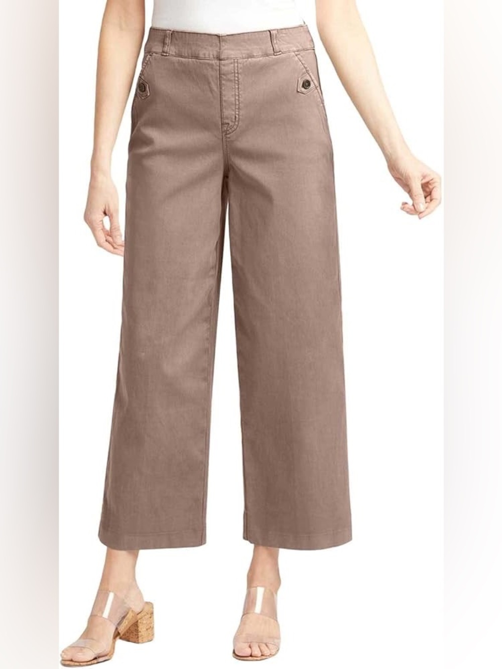 SPANX Size S Stretch Twill Wide Leg Crop Pants